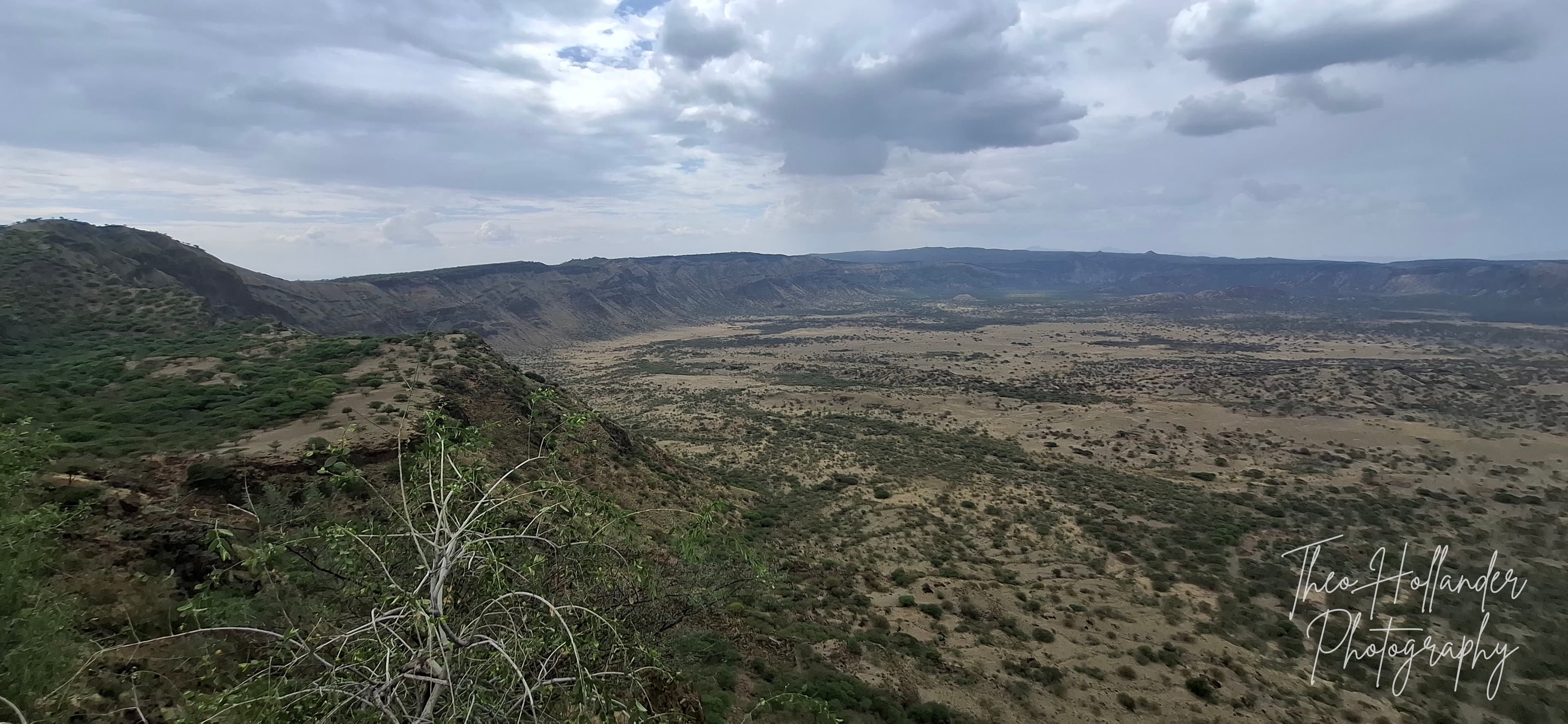 Layers of escarpment stretching into the haze of the Rift Valley