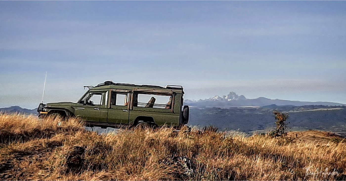 A game-drive vehicle at Lewa Conservancy